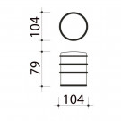 Bloque porte NOMADE, Inox mat anneau caoutchouc noir