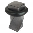 Butée de porte sol TORSADE, Fer anneau Caoutchouc noir