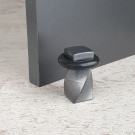 Butée de porte sol TORSADE, Fer anneau Caoutchouc noir