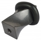 Butée de porte sol TORSADE, Fer anneau Caoutchouc noir