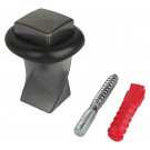 Butée de porte sol TORSADE, Fer anneau Caoutchouc noir