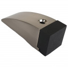 Butée de porte sol DELTA, Inox mat embout Caoutchouc noir