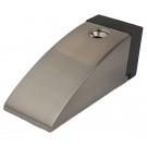 Butée de porte sol DELTA, Inox mat embout Caoutchouc noir