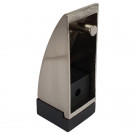 Butée de porte sol DELTA, Inox mat embout Caoutchouc noir