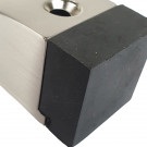 Butée de porte sol DELTA, Inox mat embout Caoutchouc noir