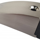 Butée de porte sol DELTA, Inox mat embout Caoutchouc noir