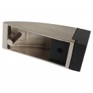 Butée de porte sol DELTA, Inox mat embout Caoutchouc noir