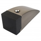 Butée de porte sol DELTA, Inox mat embout Caoutchouc noir