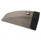 Butée de porte sol DELTA, Inox mat embout Caoutchouc noir