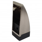 Butée de porte sol DELTA, Inox mat embout Caoutchouc noir