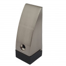 Butée de porte sol DELTA, Inox mat embout Caoutchouc noir