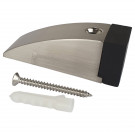 Butée de porte sol DELTA, Inox mat embout Caoutchouc noir