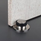 Butée de porte sol GRAPHIC, Inox mat anneau Caoutchouc noir