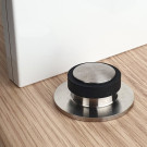 Butée de porte sol GRAPHIC, Inox mat anneau Caoutchouc noir