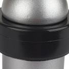 Butée de porte sol DOME, Aluminium anodisé gris argent anneau Caoutchouc noir