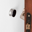 Butée de porte murale CROCHET, Aluminium argent embout caoutchouc noir