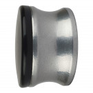 Butée de porte murale CROCHET, Aluminium argent embout caoutchouc noir