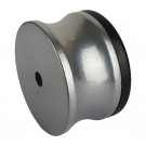 Butée de porte murale CROCHET, Aluminium argent embout caoutchouc noir