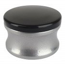Butée de porte murale CROCHET, Aluminium argent embout caoutchouc noir
