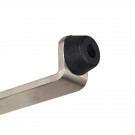 Butée de porte murale CROCHET, Inox mat embout Caoutchouc noir