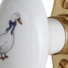 Poignée de fenêtre crémone OIES, Porcelaine de Limoges et Laiton doré
