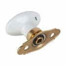 Poignée de fenêtre crémone OIES, Porcelaine de Limoges et Laiton doré