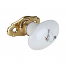 Poignée de fenêtre crémone OIES, Porcelaine de Limoges et Laiton doré
