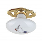 Poignée de fenêtre crémone OIES, Porcelaine de Limoges et Laiton doré