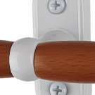 Poignée de fenêtre crémone MODANE, Aluminium blanc et bois clair