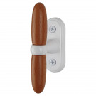Poignée de fenêtre crémone MODANE, Aluminium blanc et bois clair