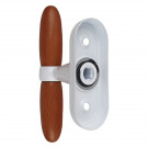 Poignée de fenêtre crémone MODANE, Aluminium blanc et bois clair