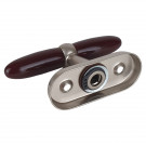 Poignée de fenêtre crémone JANICE, Aluminium nickel mat et bois foncé