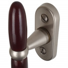 Poignée de fenêtre crémone JANICE, Aluminium nickel mat et bois foncé