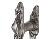 Poignée de fenêtre crémone FEUILLE, Aluminium gris vieil argent