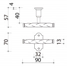 Poignée de fenêtre crémone NANTUA, Aluminium gris aspect patiné