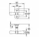 Poignée de fenêtre crémone CARINA, Laiton aspect fer forgé