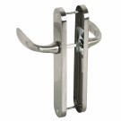 Poignée de porte chambon sans trou de clé.