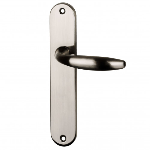 Poignée de porte chambon sans trou de clé.