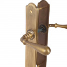 2 poignées de porte DURANCE, Laiton patiné entraxe 195 mm sans trou