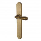 2 poignées de porte DURANCE, Laiton patiné entraxe 195 mm sans trou