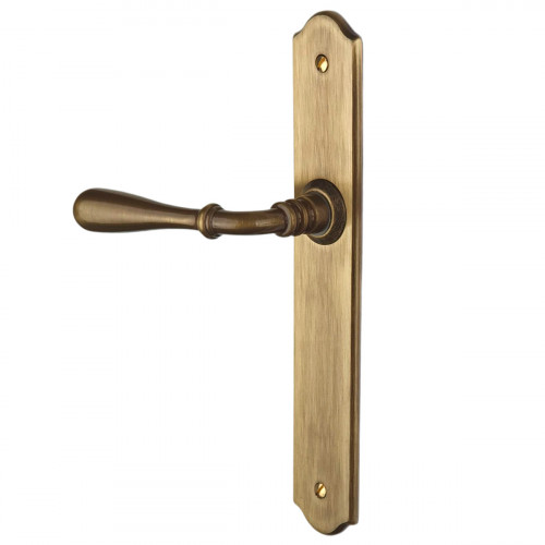 2 poignées de porte DURANCE, Laiton patiné entraxe 195 mm sans trou