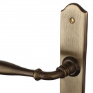2 poignées de porte DURANCE, Laiton patiné entraxe 195 mm entrée de clé