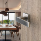 2 poignées de porte sur rosace carrée LOFT, Métal