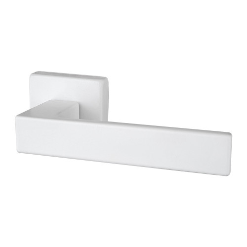 2 poignées de porte sur rosace carrée LOFT, Métal mat