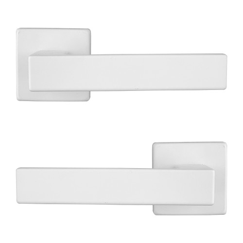 2 poignées de porte sur rosace carrée LOFT, Métal mat