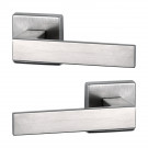 2 poignées de porte sur rosace carrée LOFT, Métal mat