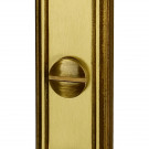 2 poignées de porte LOUIS XV, Zamak doré patiné entraxe 195 mm - Bouton de condamnation pour salle de bain ou WC