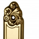 2 poignées de porte LOUIS XV, Zamak doré patiné entraxe 195 mm - Bouton de condamnation pour salle de bain ou WC