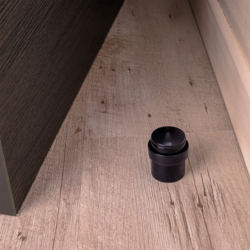Butée de porte sol, Cylindrique Aluminium noir