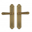 2 poignées de porte CHENONCEAUX, Laiton laiton massif doré entraxe 195 mm sans trou de clé